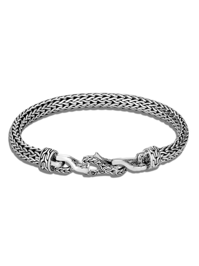 John Hardy Asli Mens Classic Chain Link 6.5mm Bracelet Sterling Silver Size M